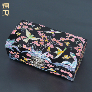 锦贝螺钿漆器礼品首饰盒收纳戒指耳钉手镯文玩纯手工送妈妈送顾客