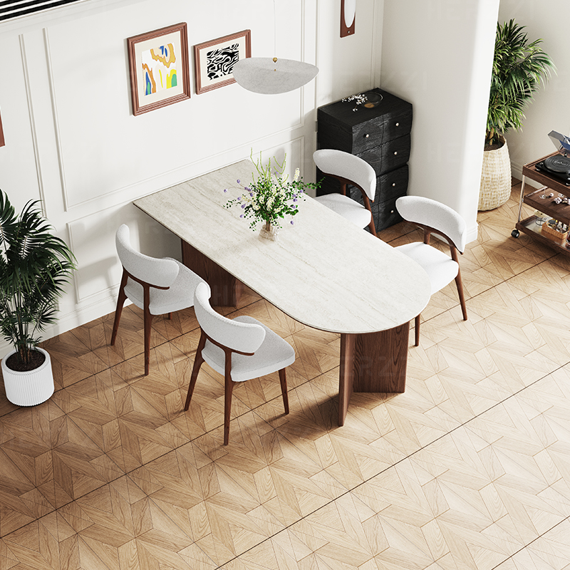 实木德利丰洞石岩板HERZZI靠墙