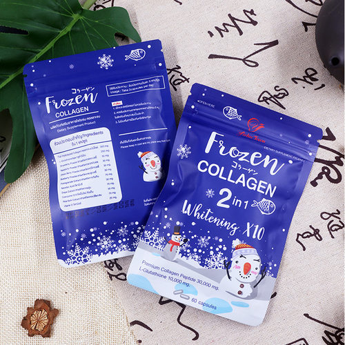 跨境电商Frozen Collagen Detox capsules 蓝色/红色雪人胶囊