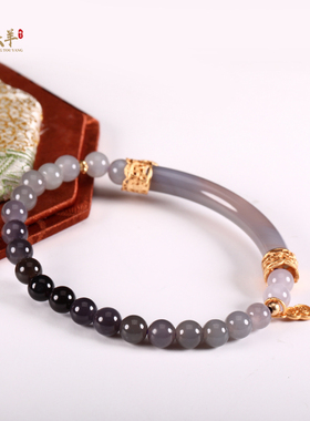 天然和田玉烟紫玉手镯半镯玉镯子