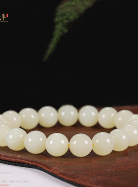 精品新疆和田玉黄玉手串天然老料