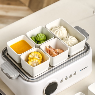 家用蒸箱专用炖盅陶瓷食品级碗零食小方碗长方碗耐高温甜品蒸蛋碗