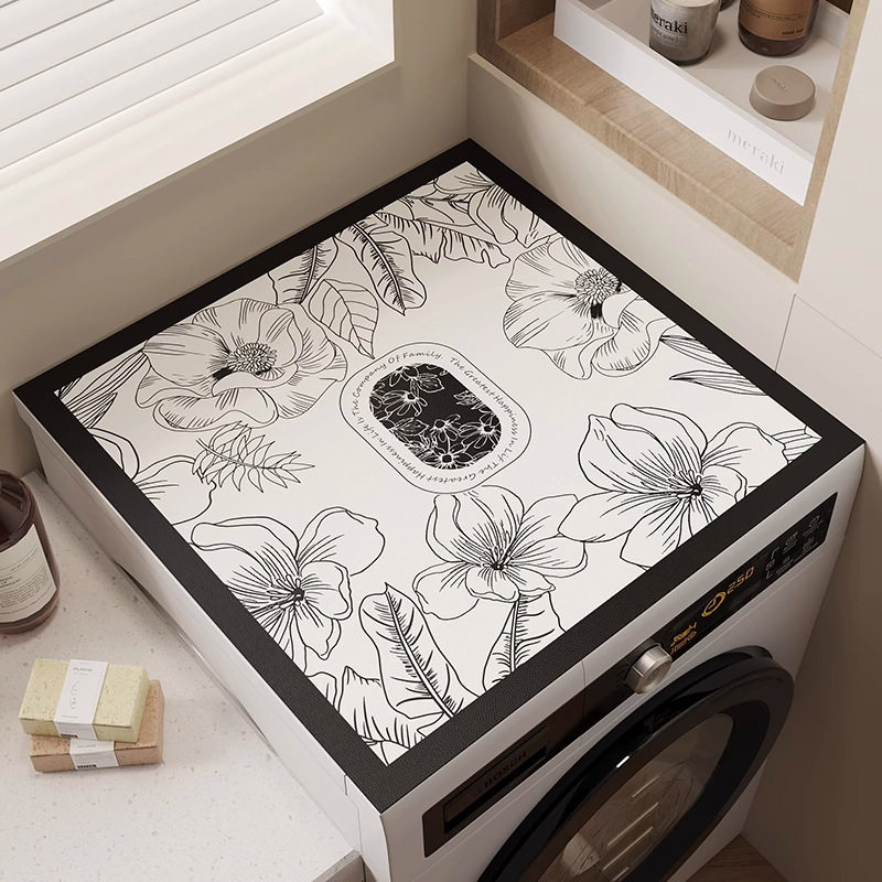 滚筒洗衣机盖垫防尘罩吸水防晒新款盖布硅藻泥床头柜台面保护垫子