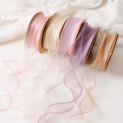 鱼尾纱丝带波浪拷边纱带手捧花花束缎带雪纱雪纺花艺时尚简约材料