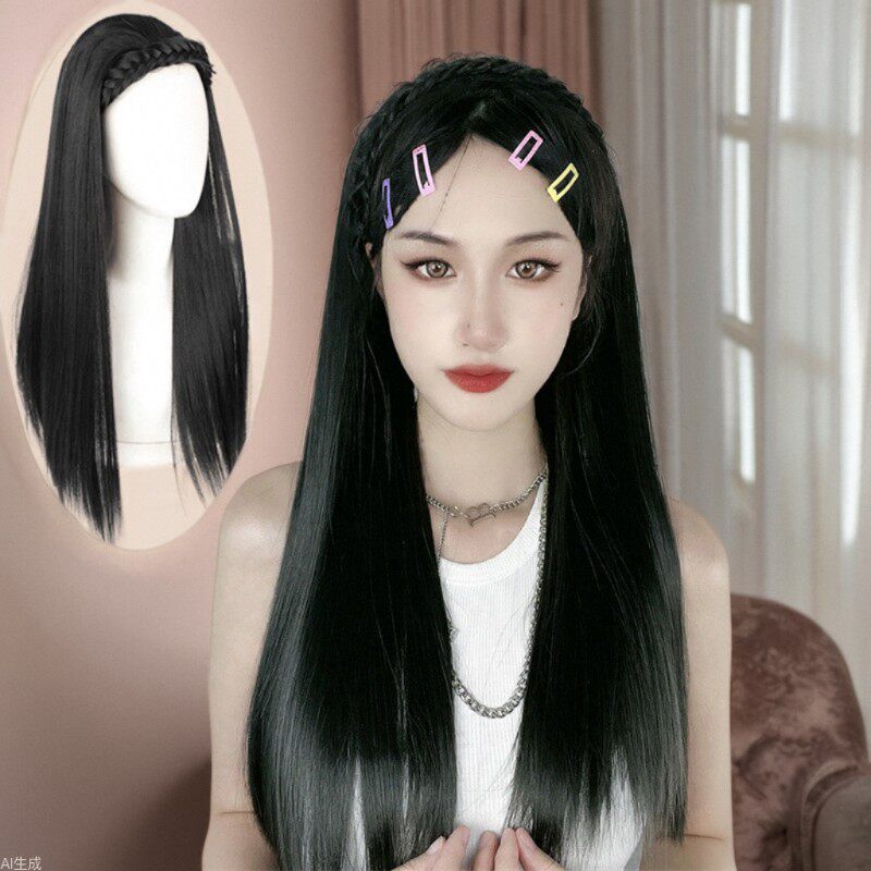 假发女长麻花辫发箍高颅顶一体