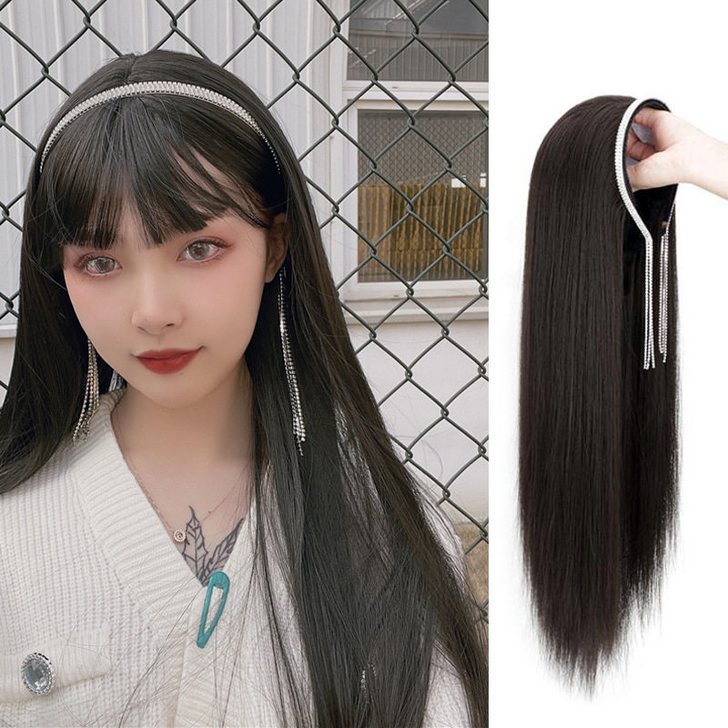 假发女长发水晶流苏发箍U型网