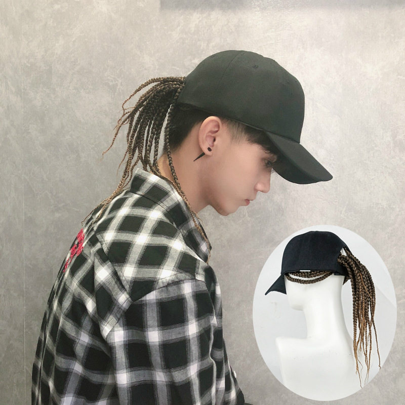 脏辫假发帽子一体女时尚夏天嘻哈