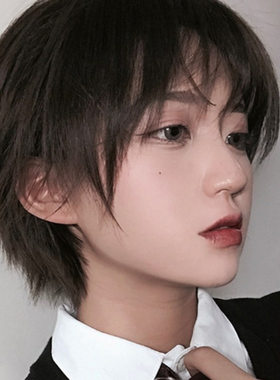 假发男女短发齐刘海帅气学生短伪