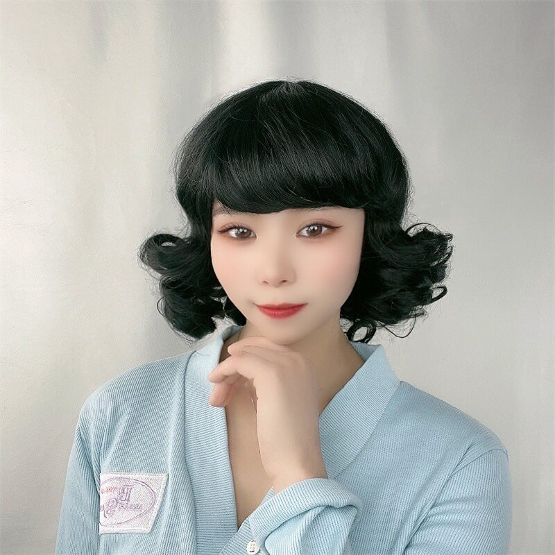 假发女中长短卷发齐刘海梨花头