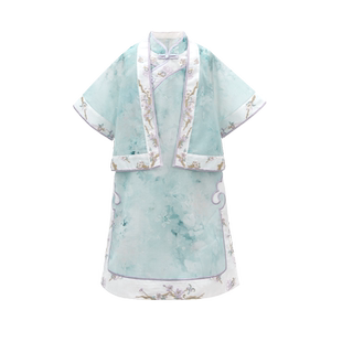 十三余童装[夏花清语]国风演出服唐装套装儿童汉服女童新款夏