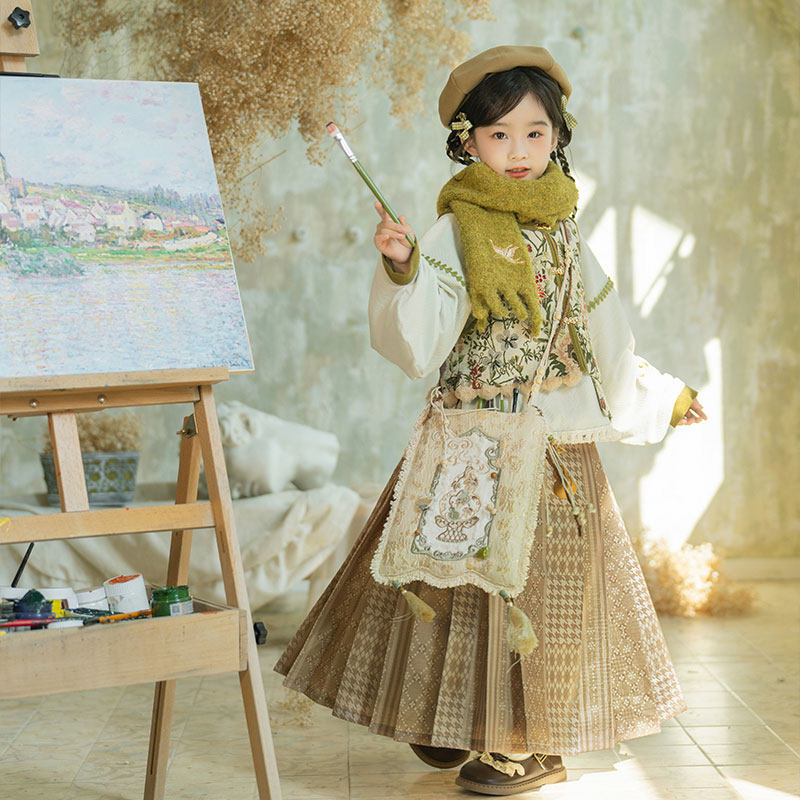 【清仓5折】十三余童装[山野秋林]国风汉服女童新中式马面裙套装