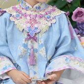 新中式 十三余童装 新款 国风马面裙配饰秋季 汉服女童 蓝莓派对云肩