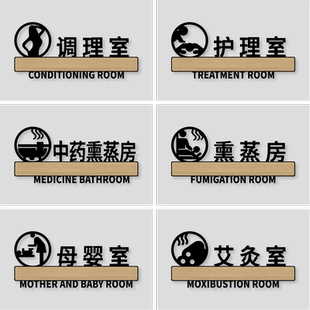 亚克力镂空门牌个性定制美容院养生馆产后修复室产康标志牌调理熏蒸艾灸护理室母婴室哺乳室男士止步提示牌