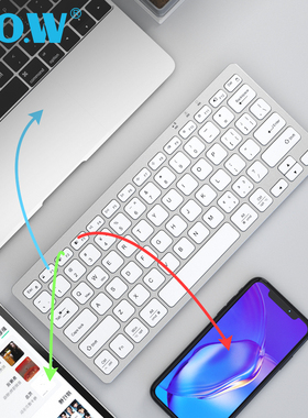 BOW便携式无线小键盘鼠标 笔记本外接套装有线超薄静音办公巧克力