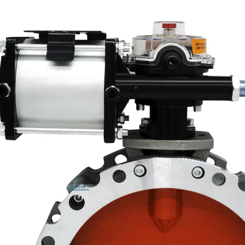 V1FS 2FS73双/单尘法兰铝合V金耐磨水泥搅拌站专用气动粉蝴蝶阀蝶