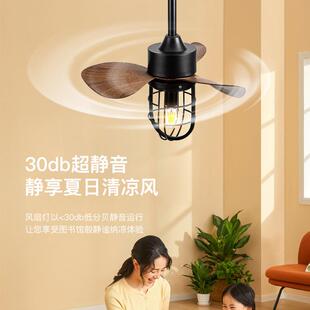 工风复古风扇扇灯阳台玄关卧室家用美式灯业吊扇电风640吊灯跨境
