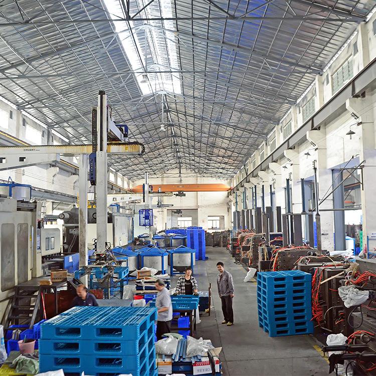 蓝1色加厚平面九脚塑料卡板 家1直供仓库厂TPD叉车11六脚型塑料托