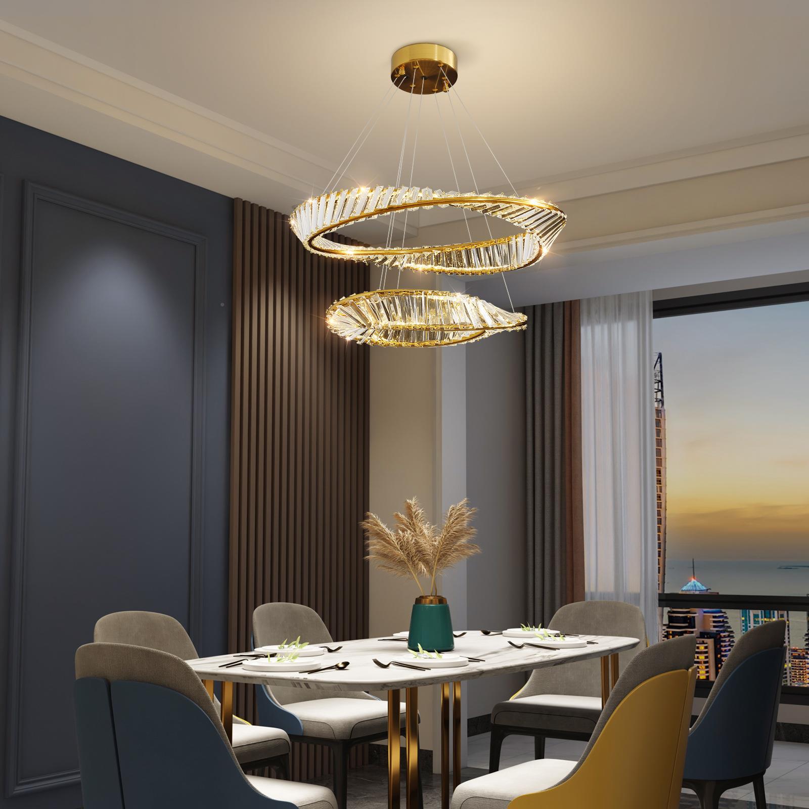 客厅意奢水晶吊灯客厅灯卧室353房间简北约欧餐厅灯饰创客厅轻吊