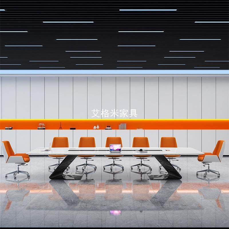 色时烤漆会议桌大小型谈判桌子MEL-064-尚简现代约白开会长桌洽谈,商业/办公家具,会议桌,淘宝优惠券,粉丝福利购,淘宝优惠卷