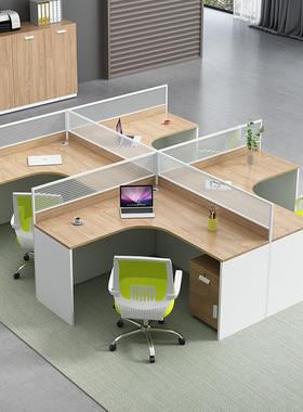 办桌家具MEKIA-eh2柜4组合位屏办公简约电桌脑职风员工公作6人现