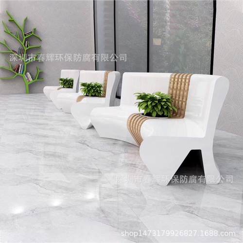 影玻璃钢酒CH-012店仿木花椅盆座纹商场院装饰美陈休闲椅休息区创