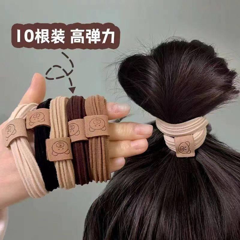 可爱小熊头绳高弹力皮筋女扎头发绳加厚加粗发圈高马尾丸子头饰