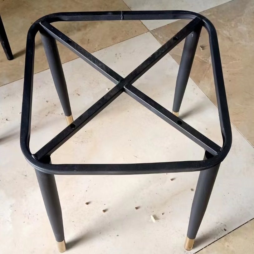 四脚支架椅子腿凳子腿椅架凳子腿架凳椅配件底座铁艺交叉四方方形