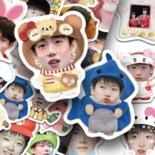 132张莎头cp大头贴纸孙颖莎王楚钦手账手机壳笔记本装 饰防水贴画