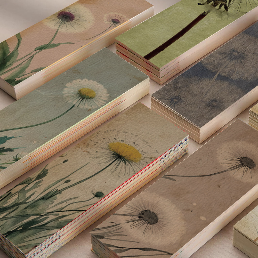 30张复古蒲公英书签纸质卡通可爱卡片书页标记阅读精致装饰书签