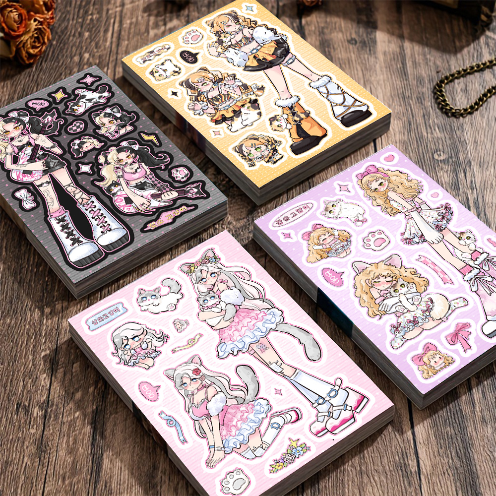 16张咕咕喵星人拼贴高颜值彩底小清新手机壳笔记本装饰防水贴画