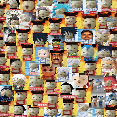 124张网红魔丸贴纸网络抽象写实风儿童装饰手账桌面手机壳笔记本