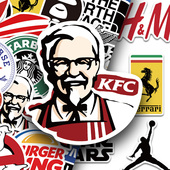 140张supreme潮牌创意贴纸手账本手机壳笔记本行李箱装 饰防水贴画