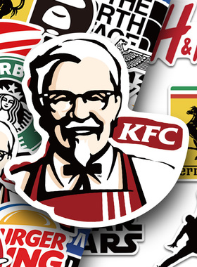 140张supreme潮牌创意贴纸手账本手机壳笔记本行李箱装饰防水贴画