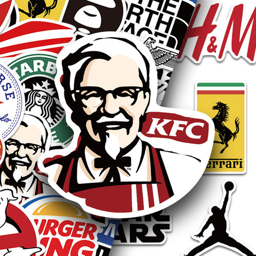 140张supreme潮牌创意贴纸手账本手机壳笔记本行李箱装饰防水贴画