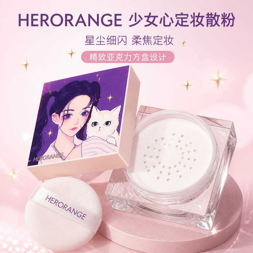 完美时光定妆粉散粉蜜粉珠光闪粉持久控油哑光防水防汗遮瑕不脱妆