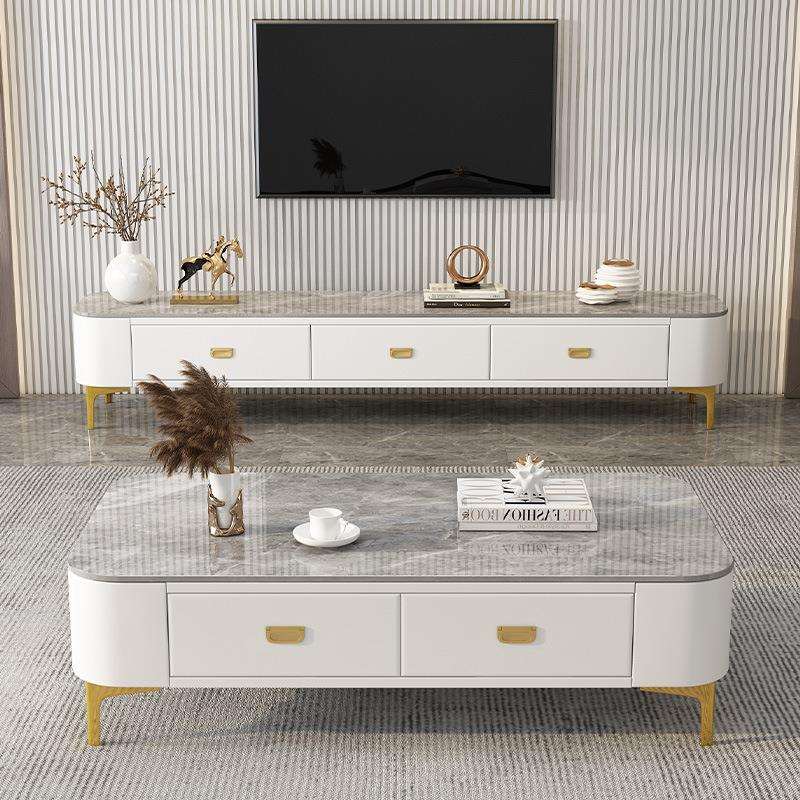 茶几客厅家用简约小户型网红现代方形储物茶桌轻奢时尚电视柜组合