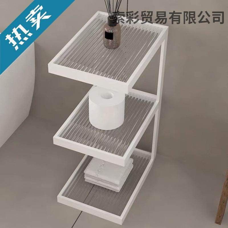 卧室玻璃茶边几铁艺书架现代简约卫生间客厅落地置物架靠墙收纳架,清洗/食品/商业设备,风口/风叶/风机配件,淘宝优惠券,粉丝福利购,淘宝优惠卷