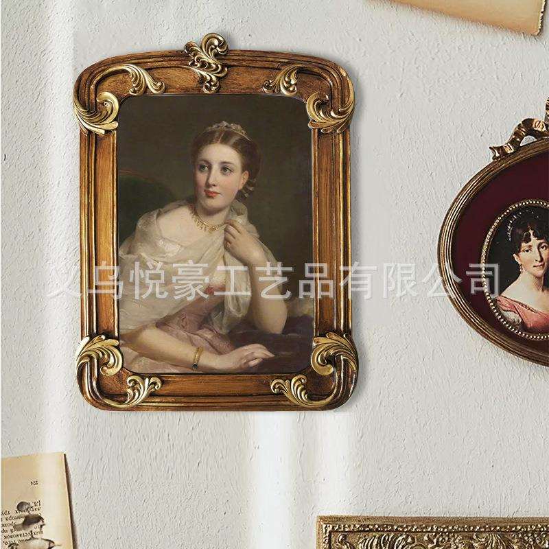 古典人物肖像框摆台相框小众艺术画装裱框书房创意挂画复古油画框