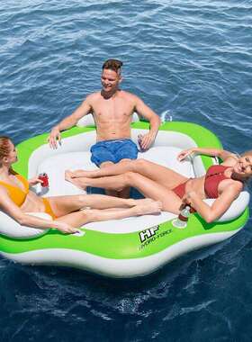 Bestway43111水上浮岛成人出海度假休闲充气大浮排躺椅浮排浮床