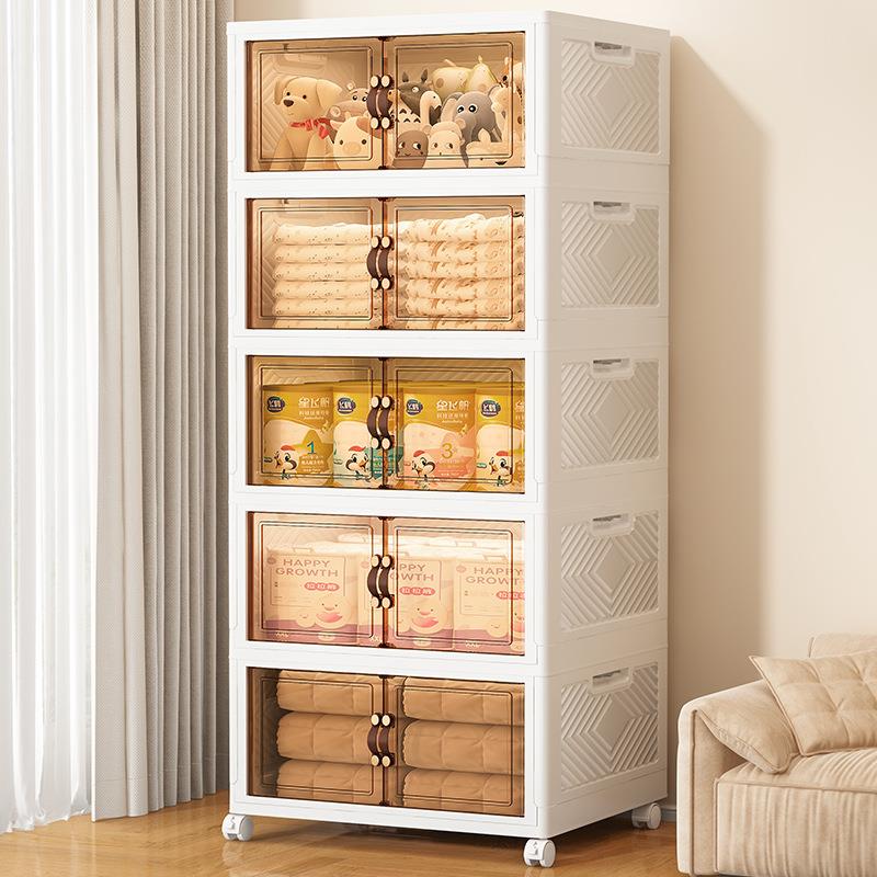 收纳柜免安装家用宝宝衣柜整理儿童衣服飘窗塑料储物柜卧室置芳素