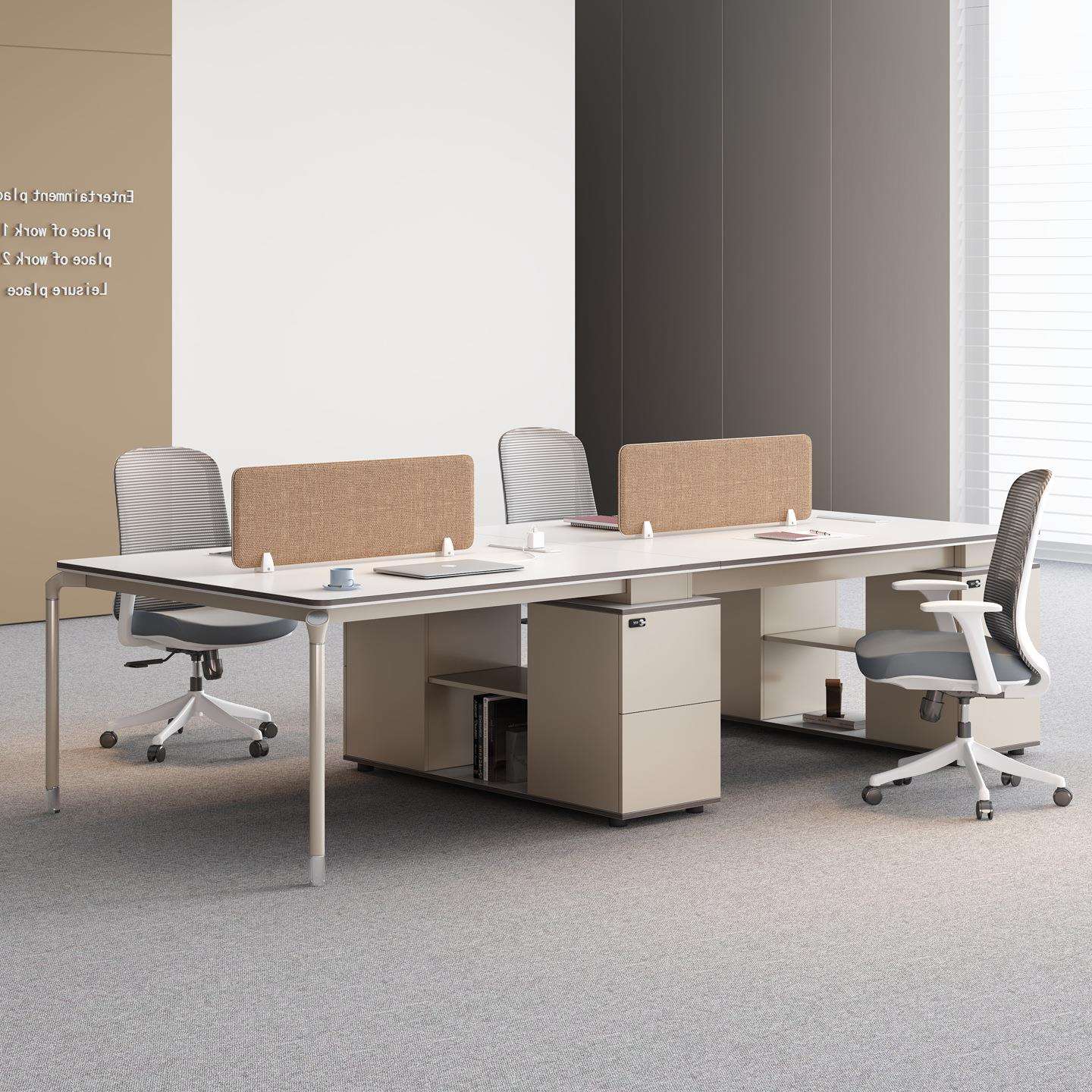 职员办公桌椅组合简约现代员工位4四人位2/6/8办公室屏风卡座创意
