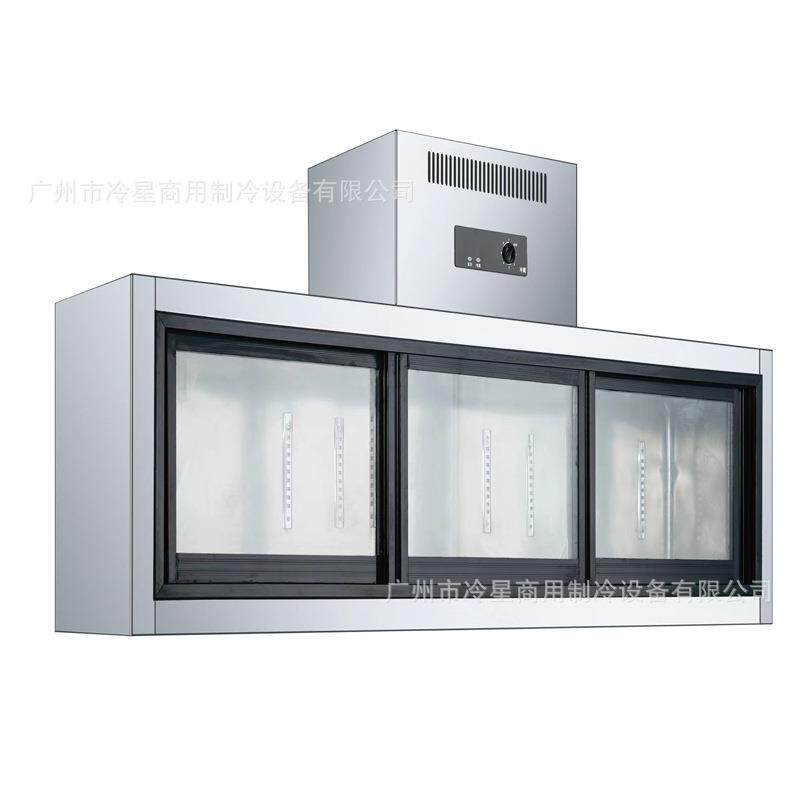 推拉门挂墙冰箱商用厨房冰柜不锈钢壁挂式冷藏吧台柜柜悬挂展示柜