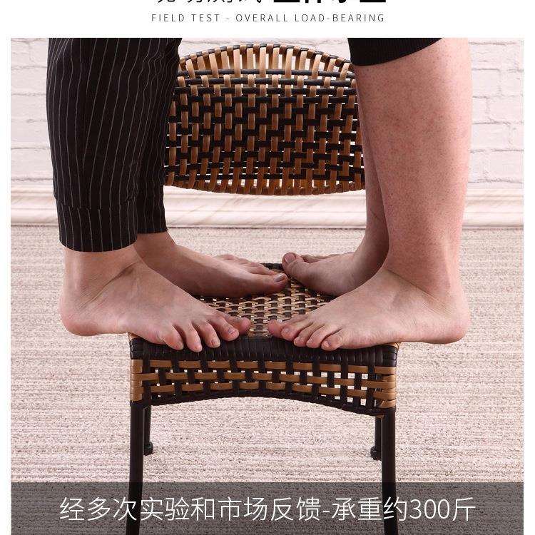 藤编椅子编织藤椅靠背凳子家用餐椅矮凳小藤椅单人宝宝凳子靠背椅