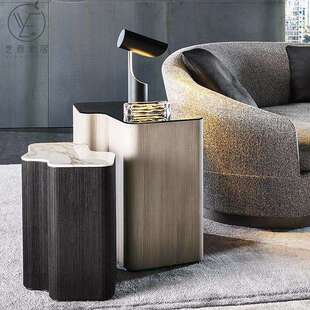 组合边几木质高低矮几客厅沙发转角角几极简储存床头柜实木茶几