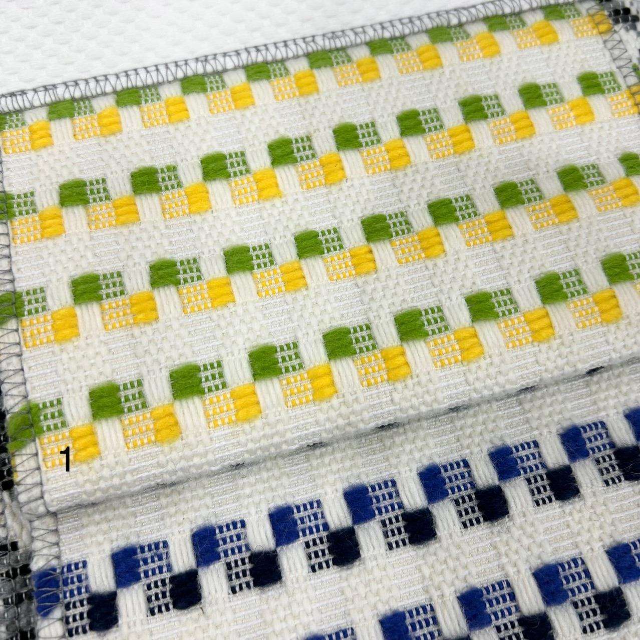 彩色棉麻编织条纹方块面料软装抱枕布料