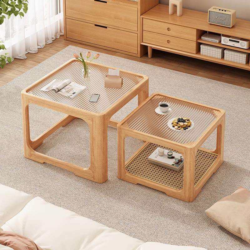 创意客厅茶几小户型家用组合玻璃桌面茶桌简约多用桌子置物架