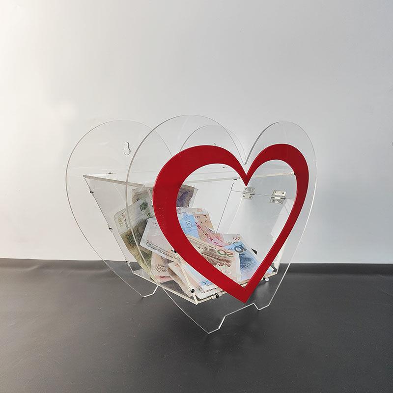 爱心捐款箱投票意见箱透明带锁募捐箱功德箱组装公益乐捐箱钉制