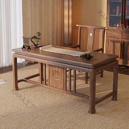 LCP1新中式乌金木书桌实木书房写字桌画案书法学习桌仿古中式