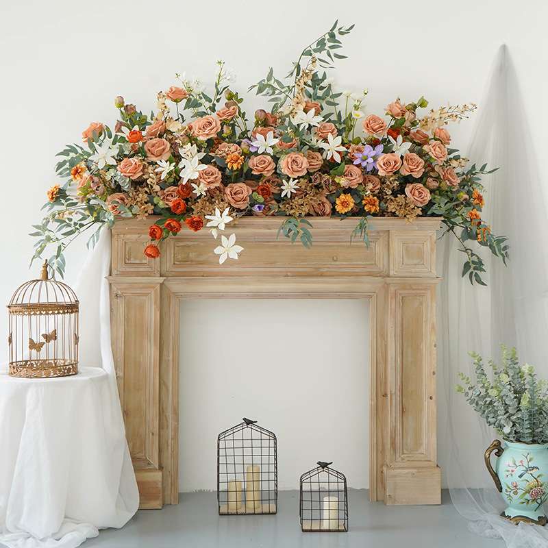 仿室内装饰花艺壁炉壁柜手工花艺 绿植橱窗墙壁装饰花