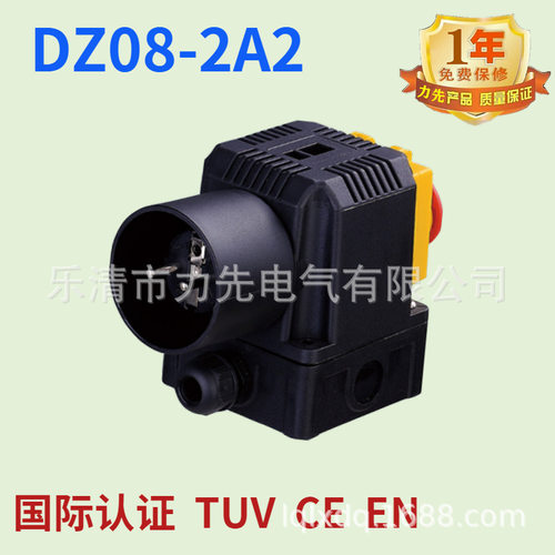 DZ08-2A2电磁开关2针脚工业插12A220V保护盒子IP55防爆按钮开关